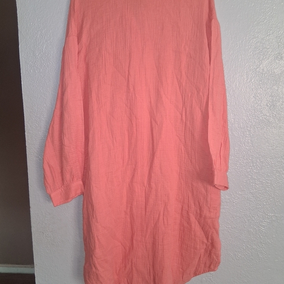 Crowned Free Relaxed Button Down Gauze 100% Cotton Oversized Tunic NWOT 2X - Picture 7 of 8